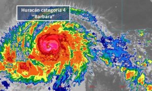 "Bárbara" se intensificó a huracán de categoría 4
